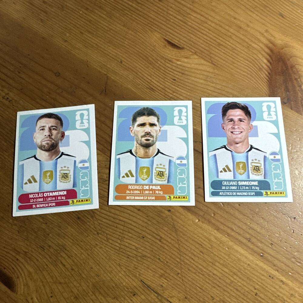 Panini FIFA World Cup 2026 Stickers Lot of 3 ARG 5 ARG 10 ARG 20